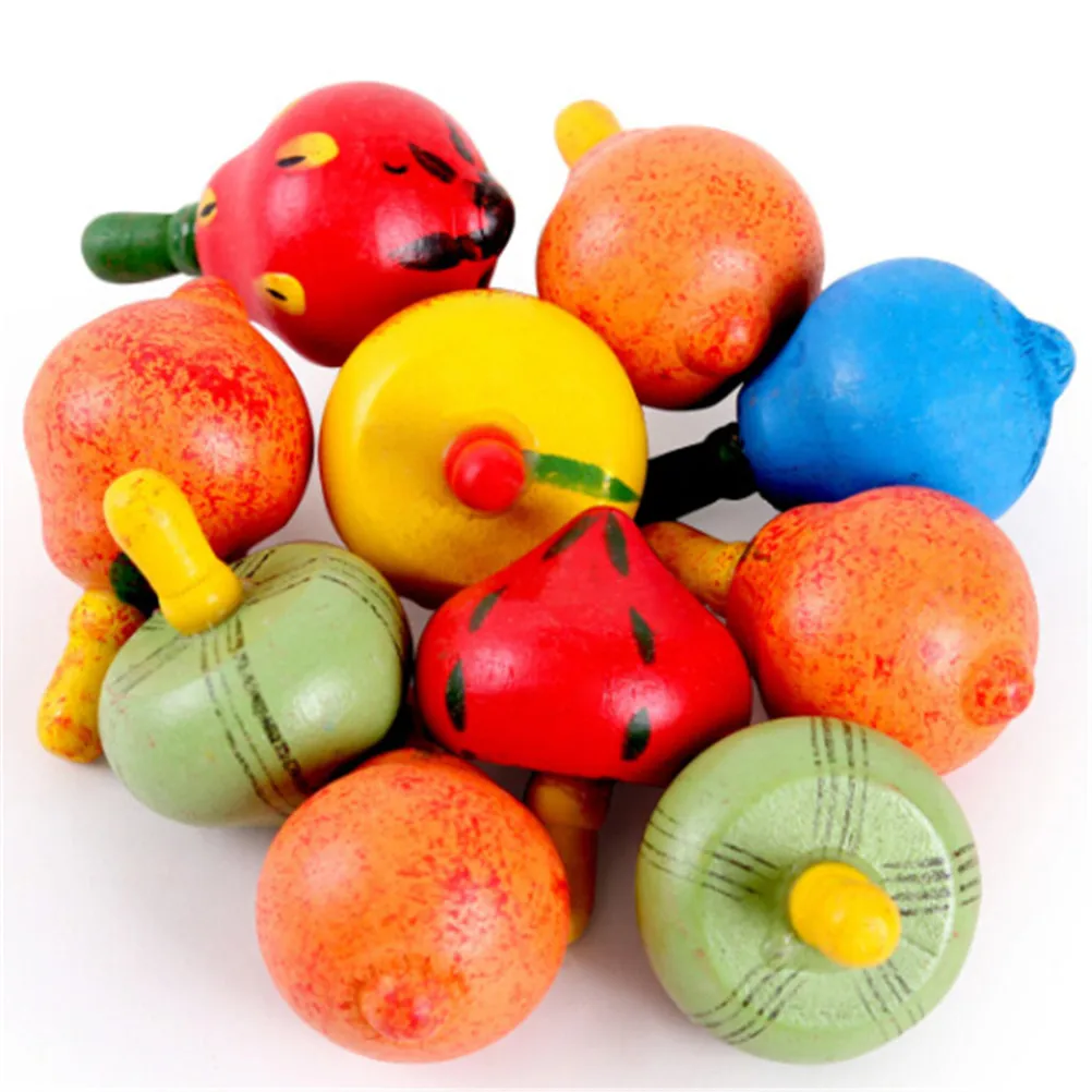 Деревянные игрушки для детей с фруктовым гироскопом деревянный