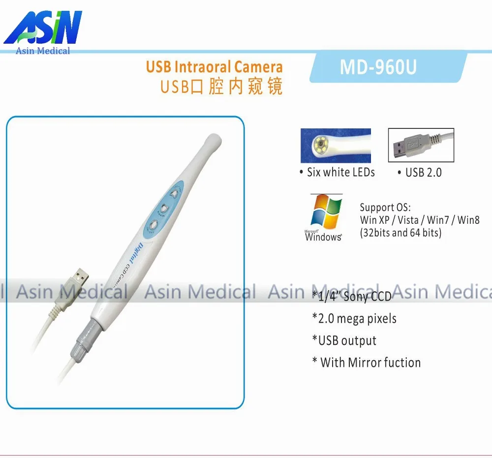2016 MD960U Стоматологическая внутриротовая камера USB 1/4 Sony CCD Автоматическая
