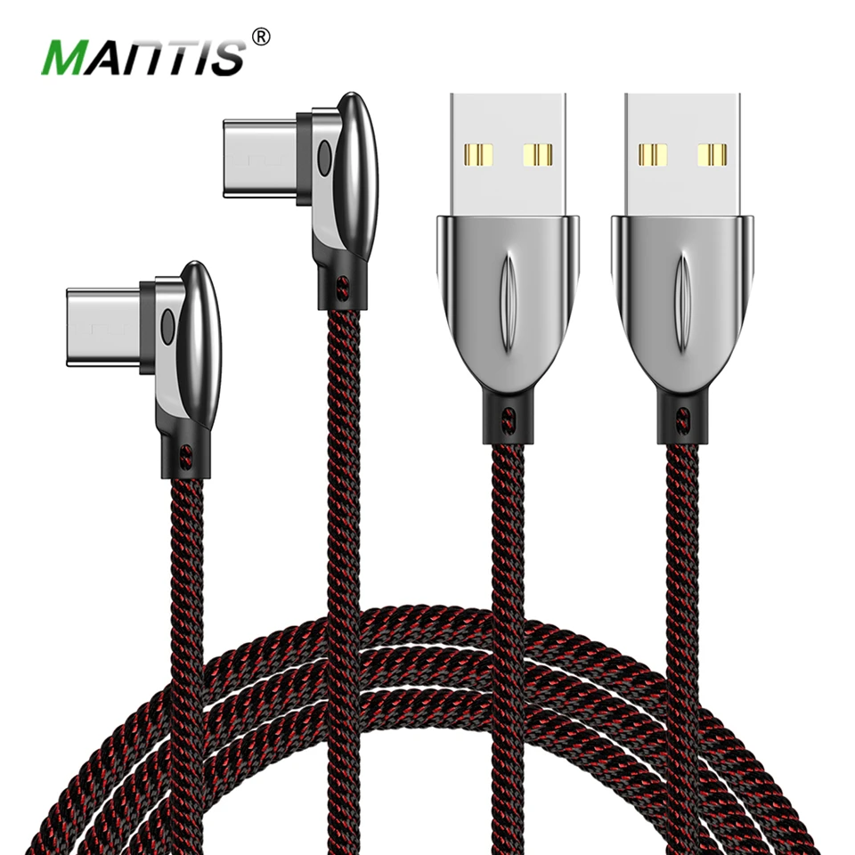 Кабель MANTIS type C, 90 градусов, синхронизация данных, быстрая зарядка, usb-кабель для samsung S10 S9 S8 huawei Xiaomi Mi9 Oneplus Redmi