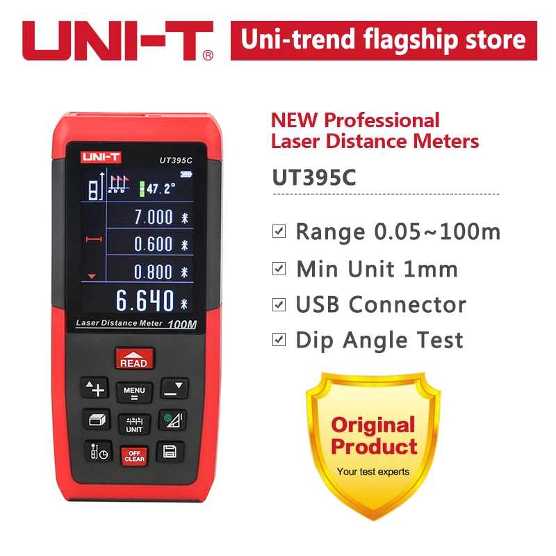 100m UNI-T лазерный дальномер USB 100 м 50 м 70 м дальномер UT395A UT395B UT395C Trena Лазерная профессиональная рулетка цифровой - Цвет: 100m