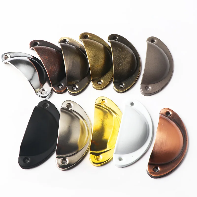 

Feng Ye 2PCS Retro Metal Antique Cabinet Knobs and handles Furniture Drawer Shabby Chic Closet Dresser Brass Shell Pull Handware