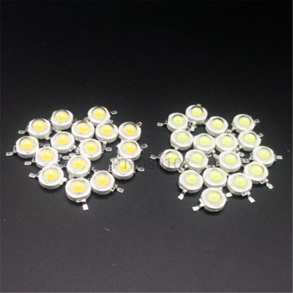 

100PCS 1W 3w High power LED Lamps white6000-6500K /warm white3000-3500K 30mil 45mil Chips high light lights