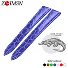 Ремешок ZLIMSN из кожи аллигатора для наручных часов 12-26 мм для мужчин и женщин