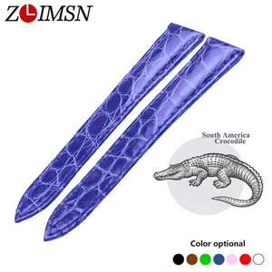 Ремешок ZLIMSN из кожи аллигатора для наручных часов 12-26 мм для мужчин и женщин