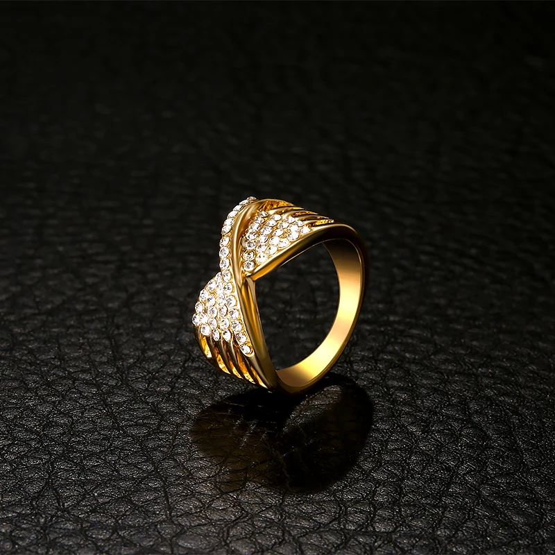 Роскошный дизайн кристалл стиль обещание кольца для женщин свадебные ну