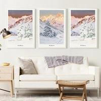landscape snow mountain beauty home decor painting wall art nordic simple canvas prints poster modern picture for living room