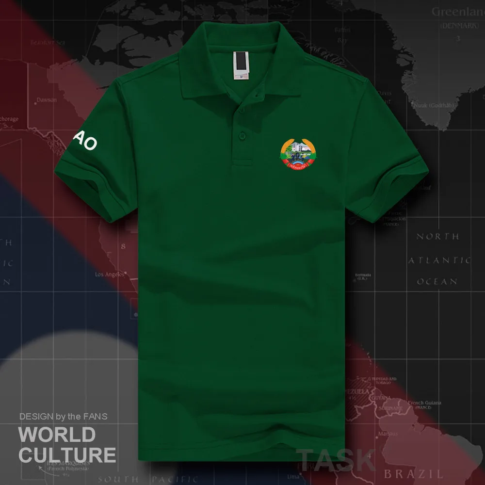 Lao People's Democratic Republic LAO polo shirts men short sleeve white brands printed for country 2018 cotton nation emblem new | Мужская