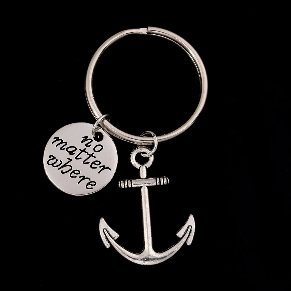 No Matter Where Keychain Key Ring Anchor Jewelry Valentines Day Best Friend Gift | Украшения и аксессуары