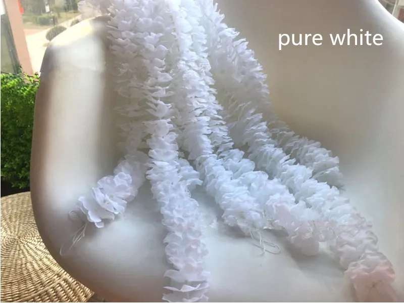 Goedkoop 100 Stks/partij Elegante Witte Orchidee Wisteria Wijnstokken Elke Strip 79 Inches Zijde Kunstbloem Kransen Voor Weding Decoratie