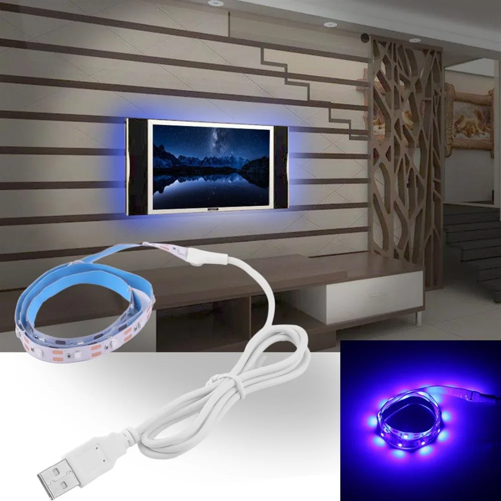 5 в постоянного тока USB Светодиодная лента для ТВ фона освещение Гибкая Диодная