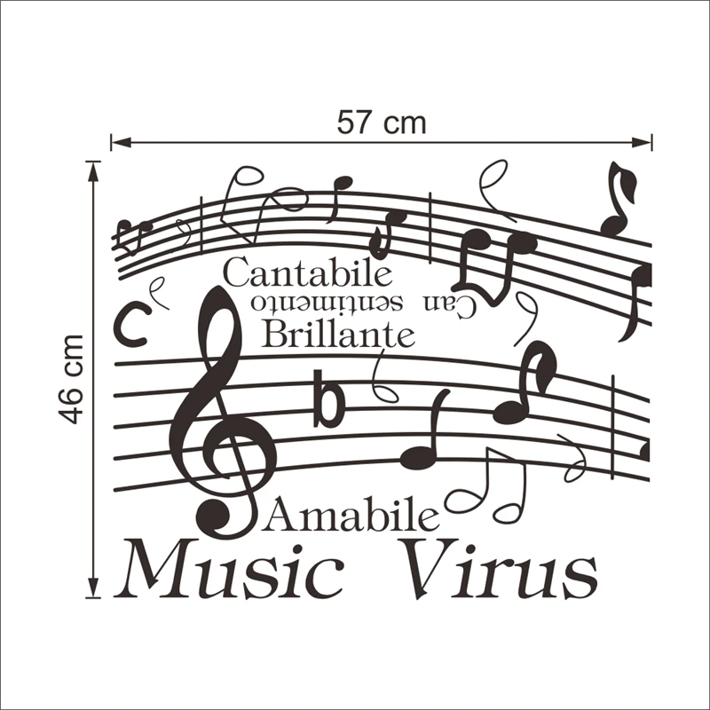 Музыкальные вирусные настенные наклейки amabile cantabile для гостиной diy настенный