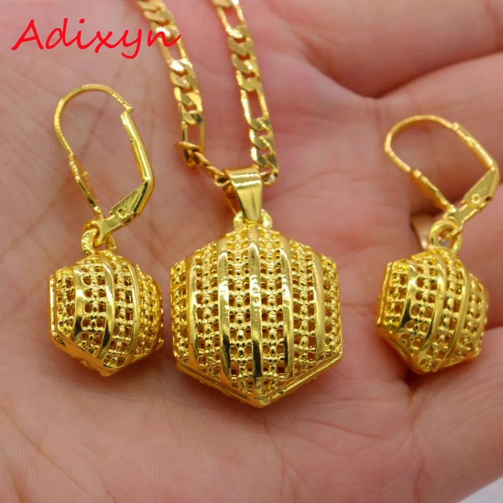 Adixyn ожерелье/серьги/подвеска в Африканском эфирском Судане золотого цвета