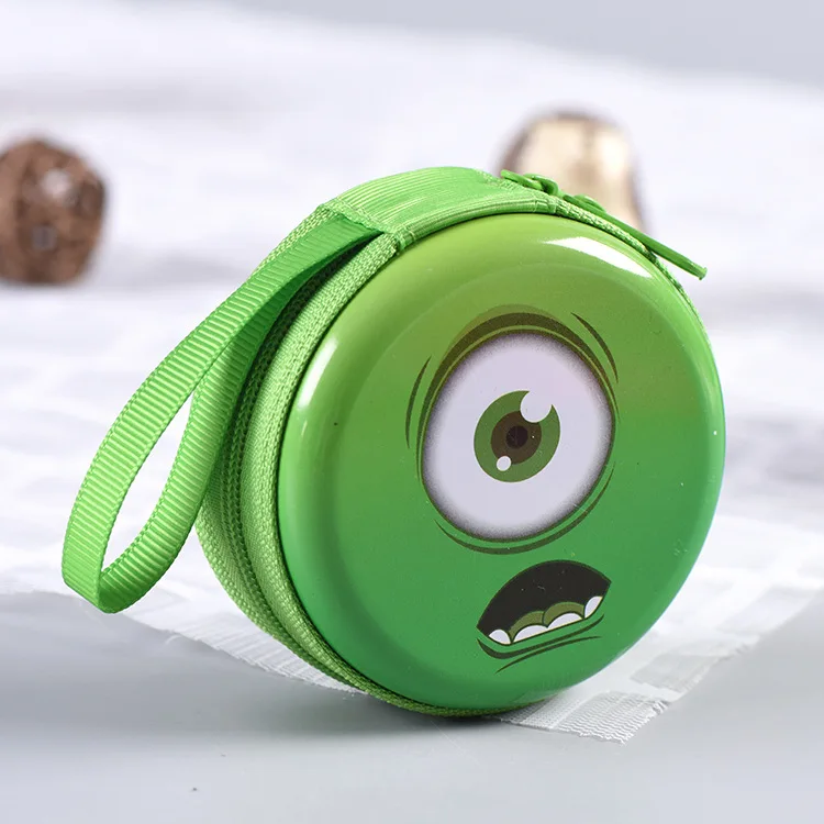 12 шт./лот круглая жестяная коробка с милым монстром/мини сумка/металлический