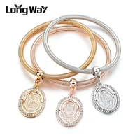 longway fashion 2019 crystal bracelet bangle jewelry gift handmade 3 pcsset gold color charm bracelets for women sbr170029