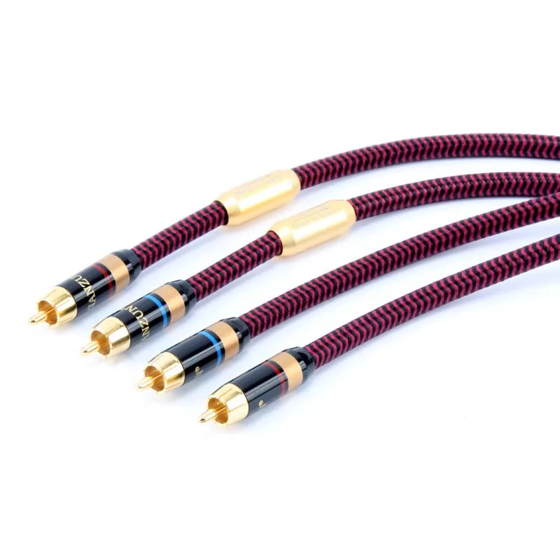 

A pair XIANZUN Hawk 6N oxygen-free copper RCA double lotus thread HiFi audio cable Signal line