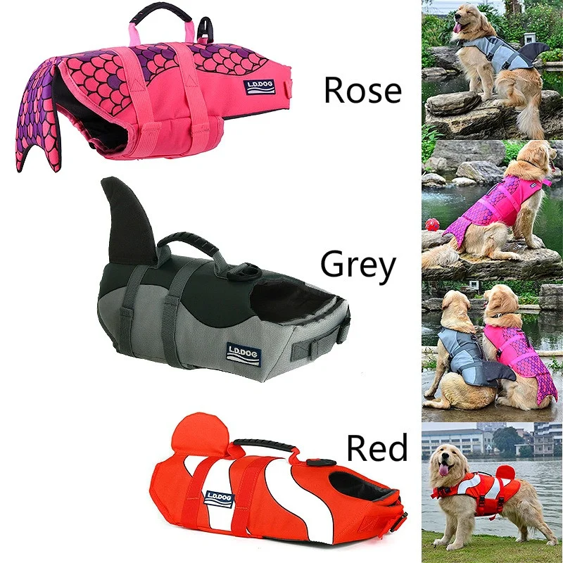 New Pet Dog Life Jacket Safety Clothes for Vest Summer Saver Swimming Preserver Swimwear Large |