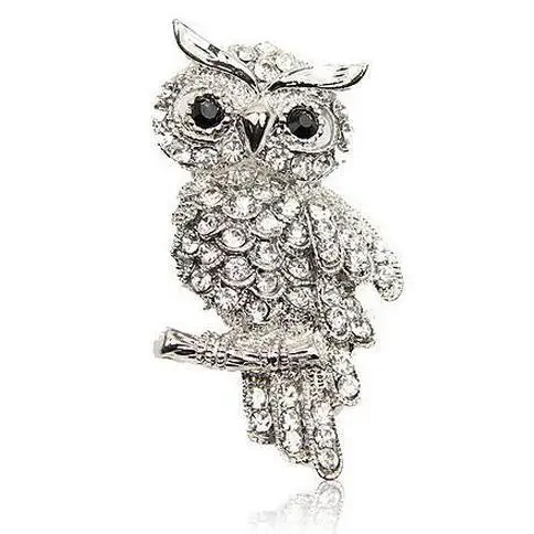Модная нежная акриловая брошь в виде совы с милыми кристаллами для ювелирных