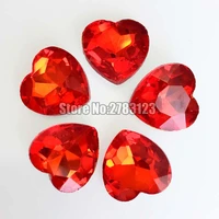 free shipping aaa glass crystal red color heart shape no hole pointback rhinestonesdiyclothing accessories swhp205
