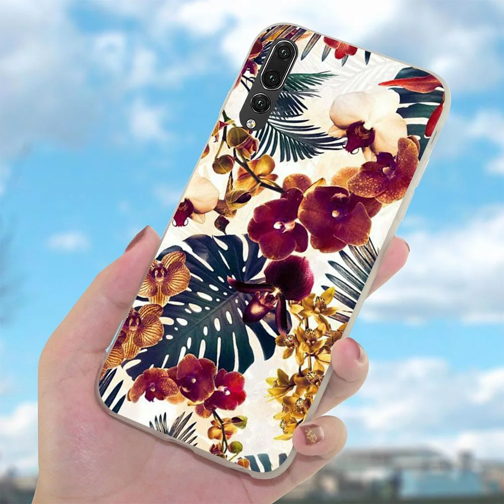 Чехол в розовую полоску с сердечками и розовыми цветами для Huawei Honor 7Cin Чехлы 9 10 Lite