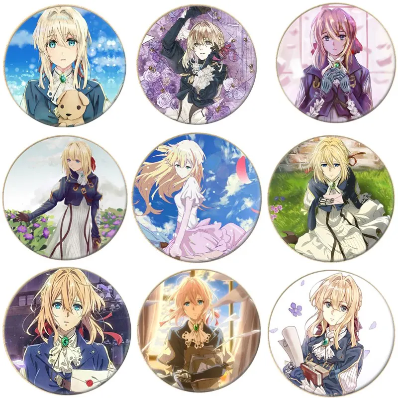 1pcs Hot Anime Violet Evergarden Cosplay Badge Cartoon Pretty Brooch Pins Collection bags Badges for Backpacks Button Clothes |
