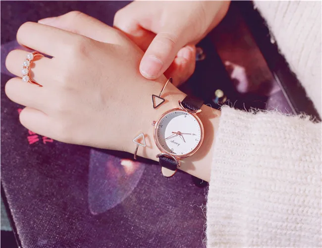 Montre Femme простой модный дизайн женские кварцевые часы женские кожаные Наручные часы качественные повседневные женские часы Zegarek Damski