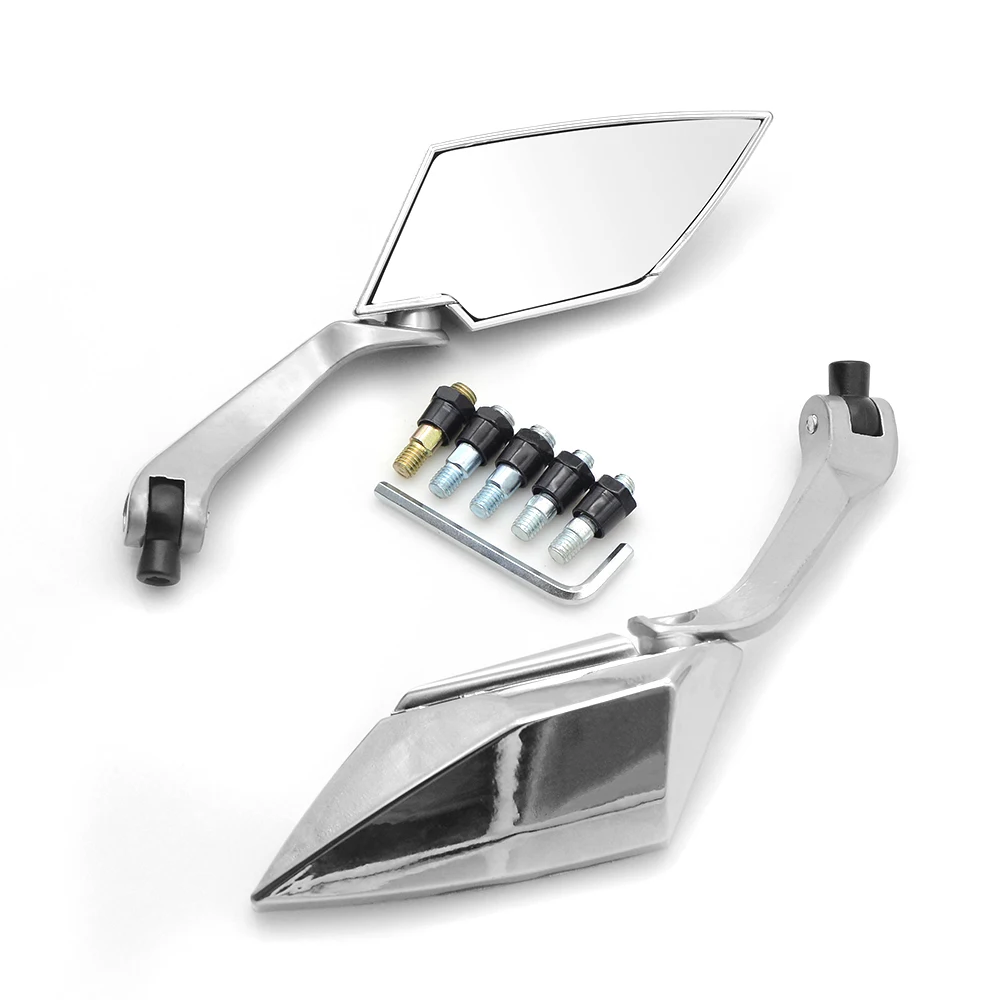sliver Зеркало заднего вида мотоцикла зеркала 8 мм 10 мм для KAAWSAKI NINJA 650R/ER6F/ER6N 2006 2007 2008 NINJA250/300R Z250 - Цвет: sliver