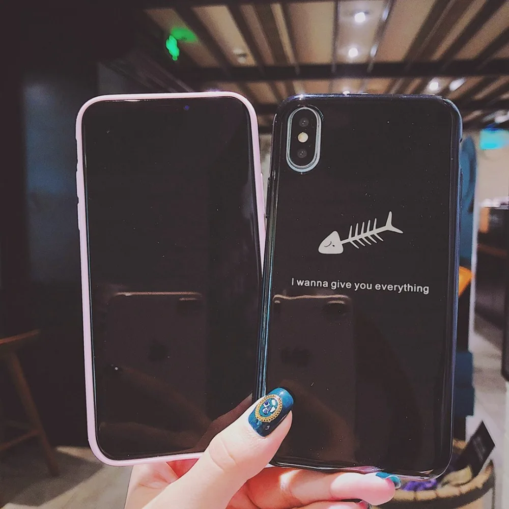 Case for iPhone 7 8 Plus Cute Cartoon Fish Soft Silicone Cover Coque 6 s iphone XS Max XR X 10 Cases Fundas |