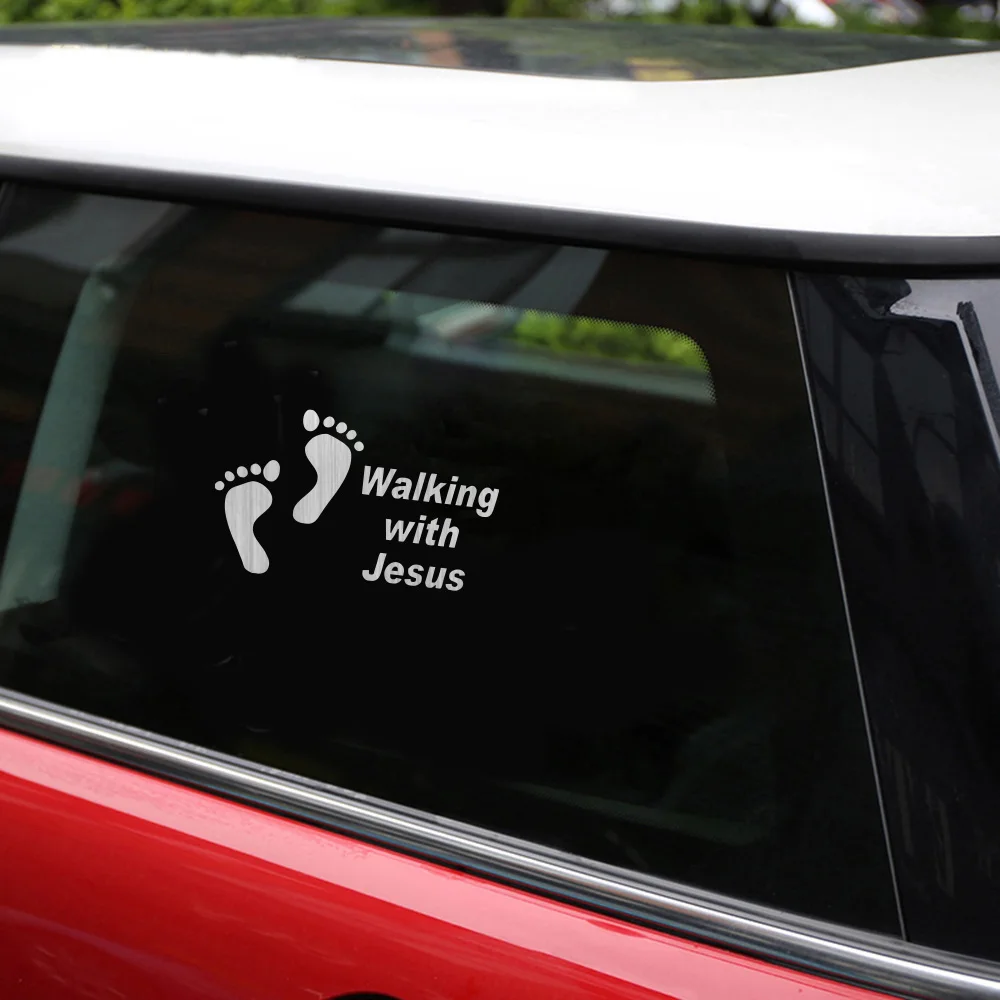Rylybons Walking With Jesus забавная наклейка для автомобилей персональный дизайн