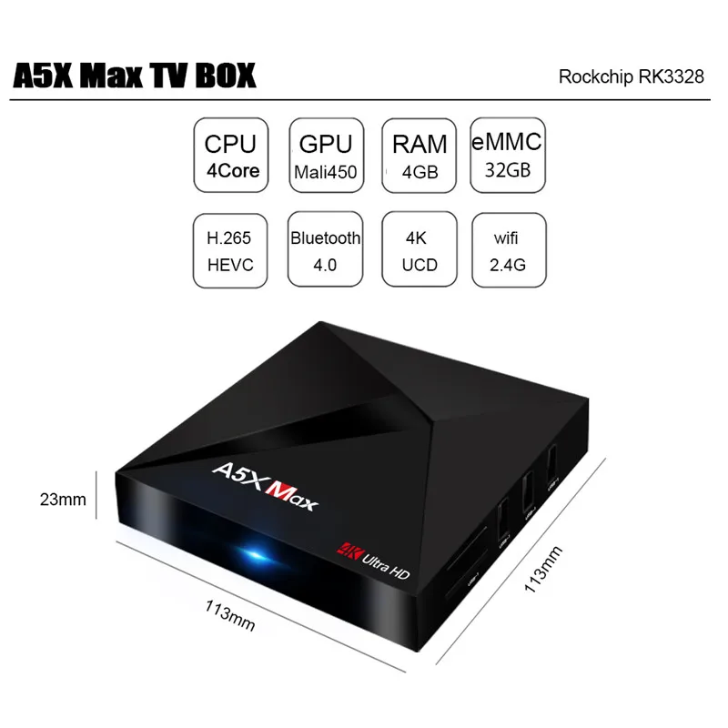 HAAYOT A5X MAX Смарт ТВ приставка Android 9,0 4 Гб 32 г Rockchip RK3318 BT4.1 H.265 4K Youtube 2,4G WiFi 3D приставка ТВ приставка IP ТВ приставка