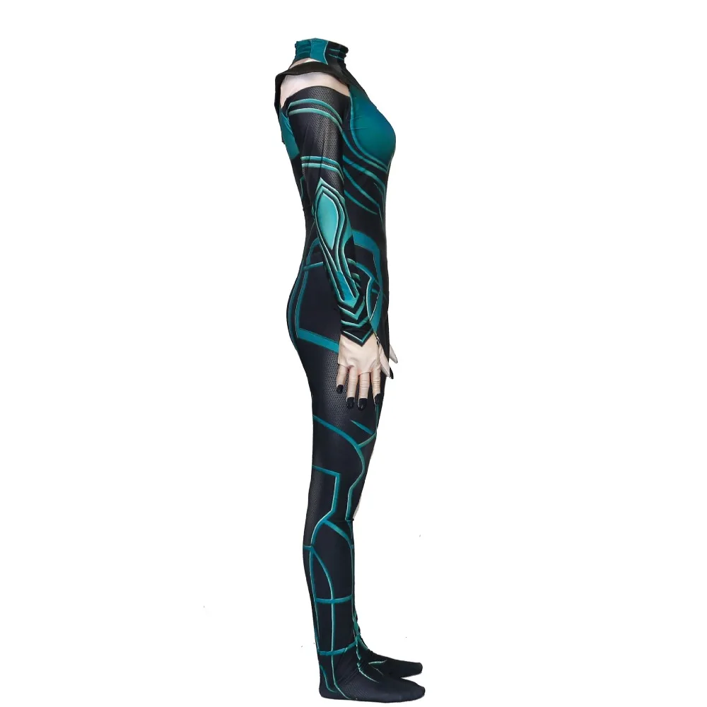 ETEBAS Hela Cosplay Costume Thor Ragnarok Bodysuit Halloween Spandex Lycra Zentai Suit Jumpsuits For Women Girls | Тематическая
