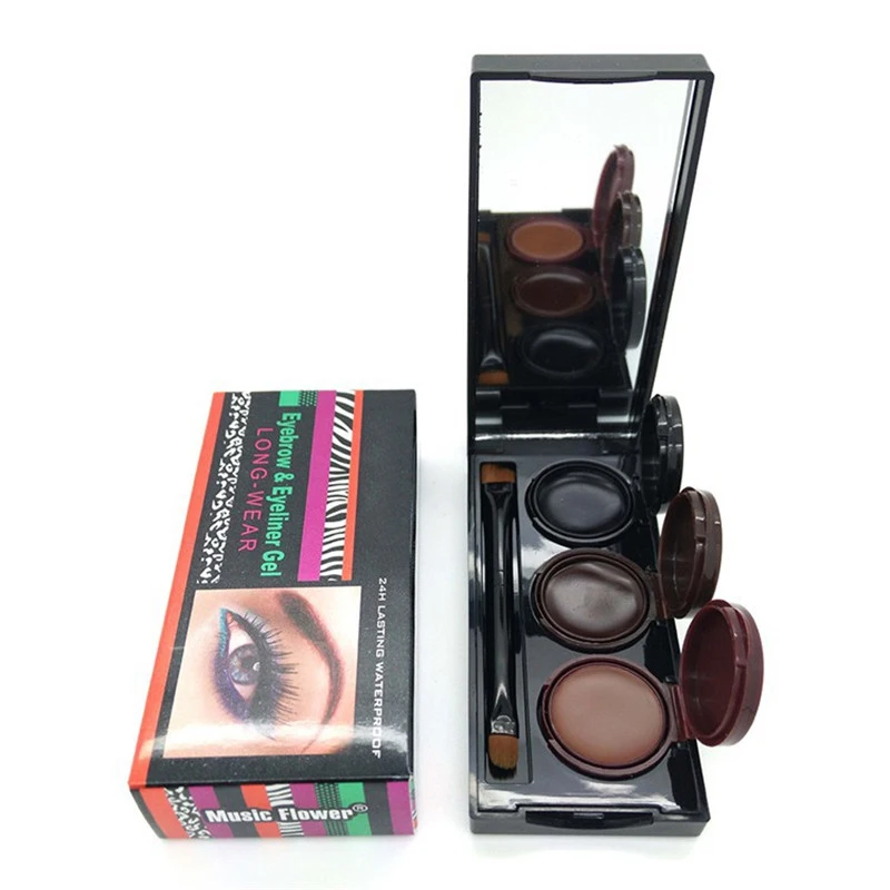 Подводка для глаз гель и бровей Косметическая пудра палитра водостойкие 24 H