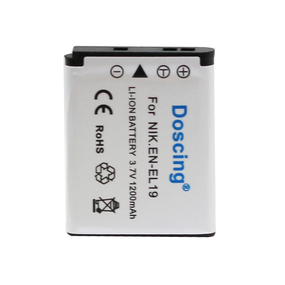 Doscing 3 шт. 1200 мАч 7 в фотоаккумулятор для Nikon S2500 S3100 S4100 EN EL19|Цифровые аккумуляторы| |