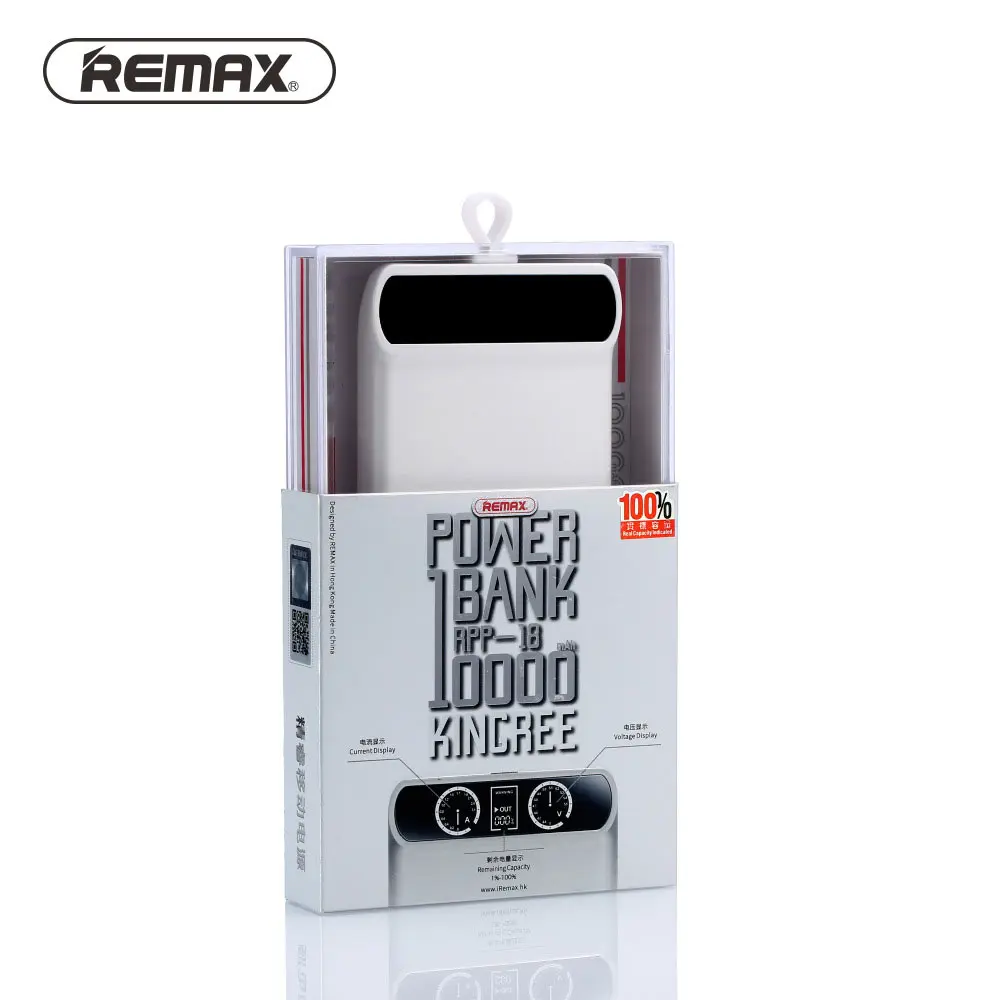 Remax 10000 мАч Внешний аккумулятор 2USB светодиодный внешний портативный зарядное