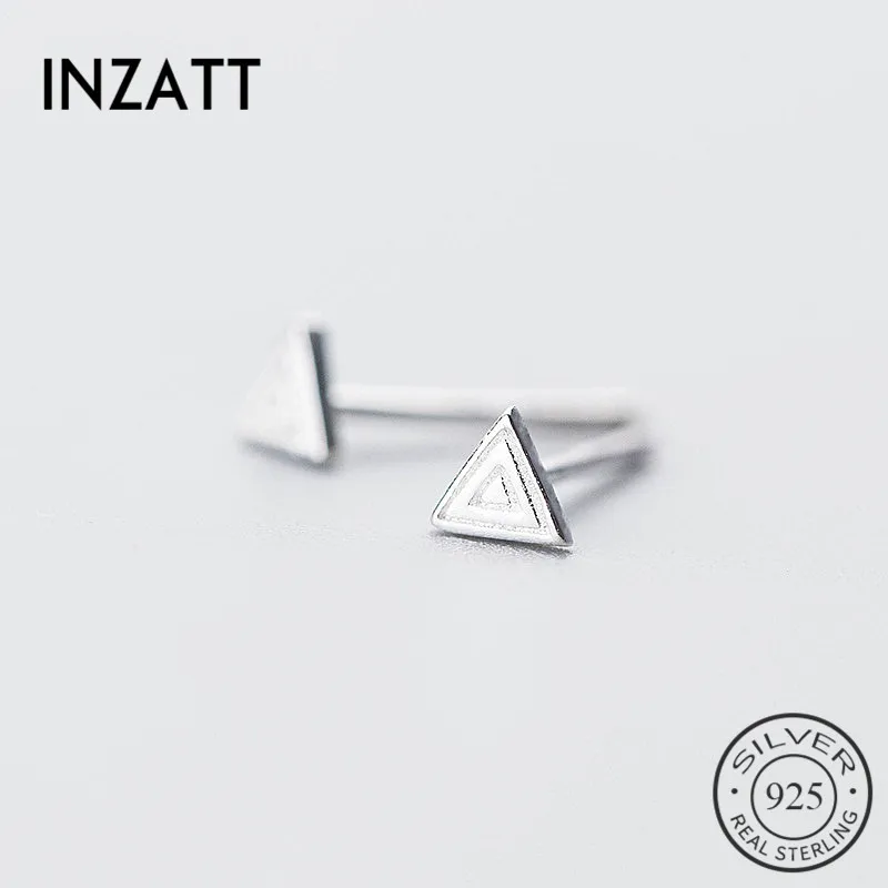 

Женские Треугольные Серьги-гвоздики INZATT, минималистичные серьги из серебра 925 пробы, вечерние ювелирные изделия