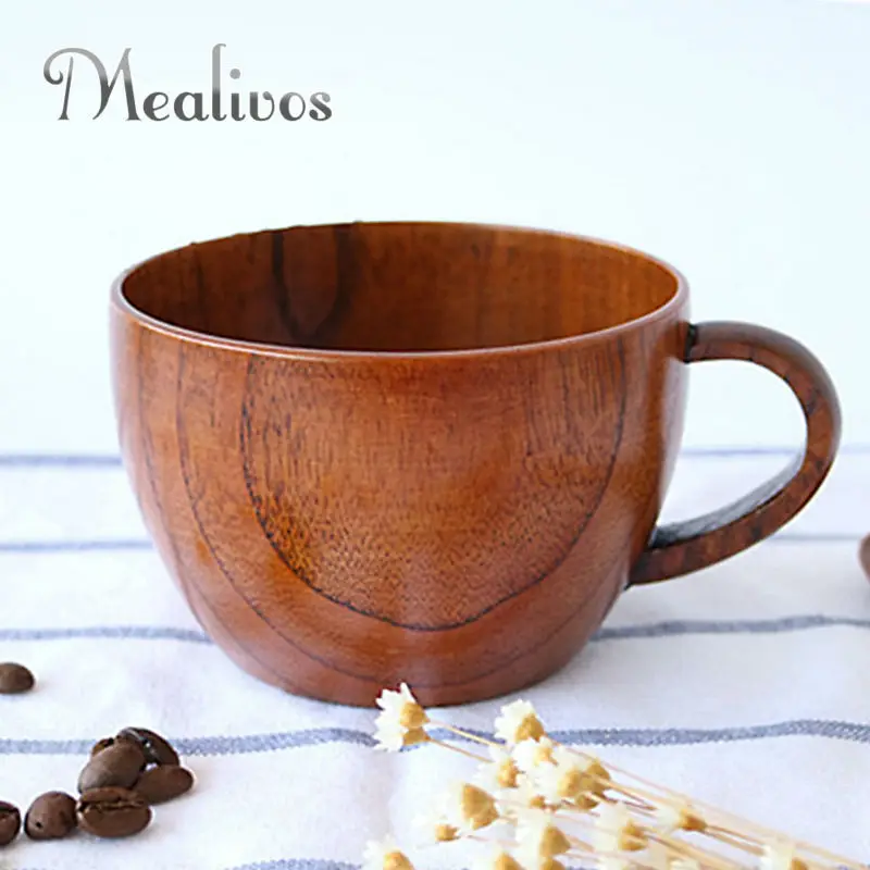 Mealivos 9 oz натуральный мармелад бар деревянный кружки с Кофе Чай молоко путешествия