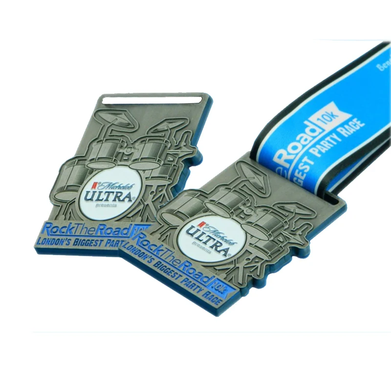 

Die Casting Zinc Alloy London Party Race Medals with Shape Ribbon for Promotion