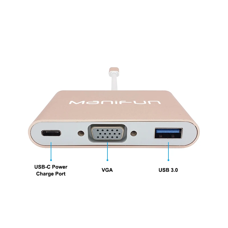 USB C VGA адаптер Тип к конвертер 1080 P с зарядкой type Thunderbolt 3 для Apple Macbook ChromeBook Pixel VGA|to