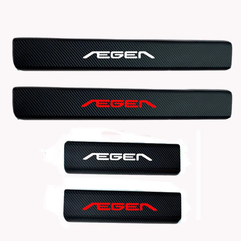 Виниловая наклейка из углеродного волокна защитная Накладка на порог автомобиля