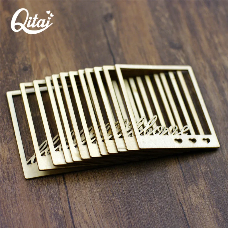 QITAI 12 шт./лот фоторамка из натурального дерева в форме фанеры DIY изделия для