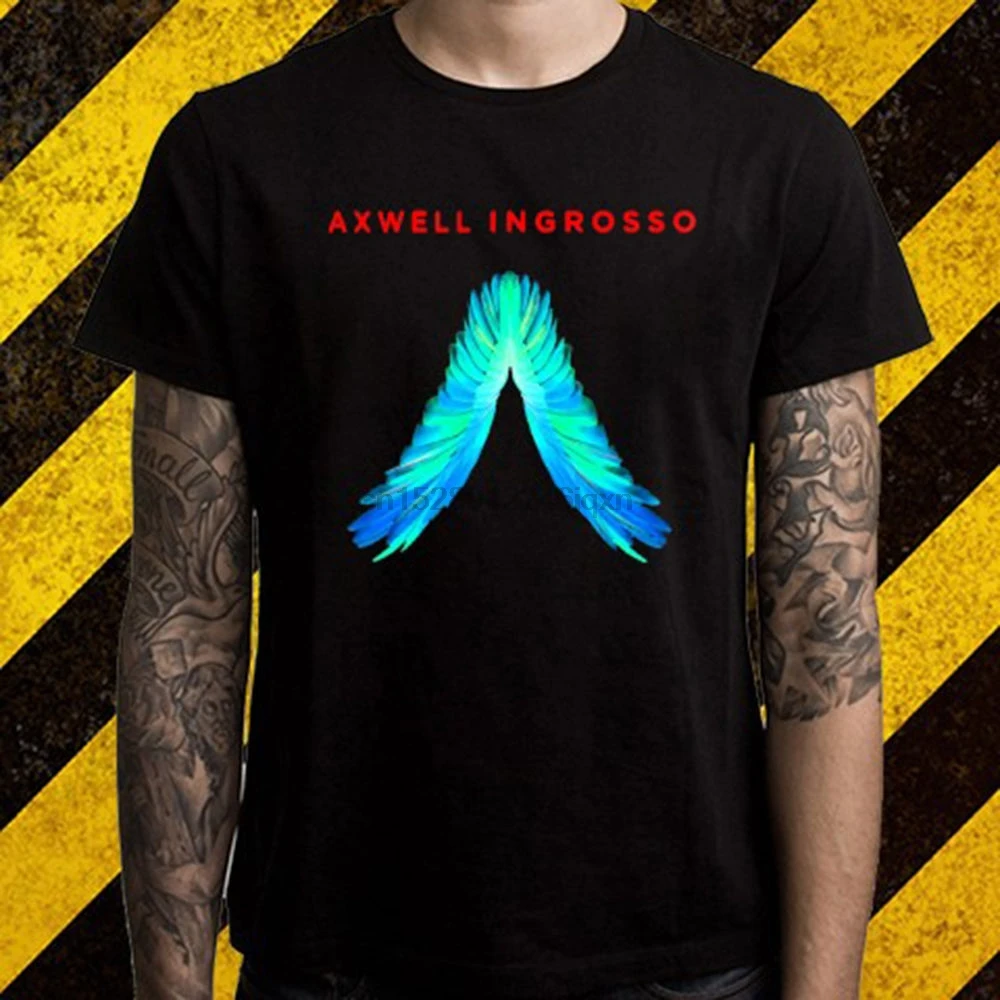 DJ Axwell и Ingrosso логотип электро Дом Музыка Мужская черная футболка Размер S до 2XL с