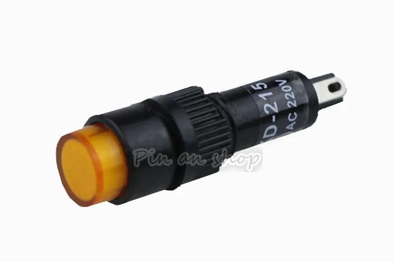 1 шт. NXD-215 8 мм 6V 12V 24V 36V 110V 220V AC DC Панель крепление неоновый Индикатор Пилот