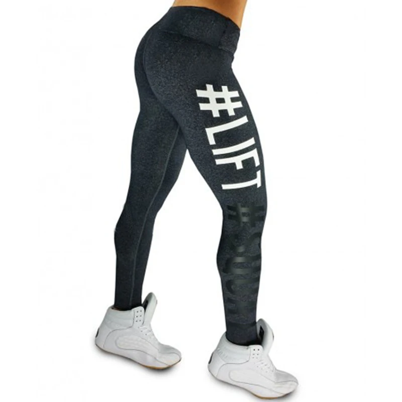 Letter Printed Yoga Pants High Waist Gym Leggins Sport Women Fitness Clothing Training Running Tights Trousers Workout Leggings | Спорт и