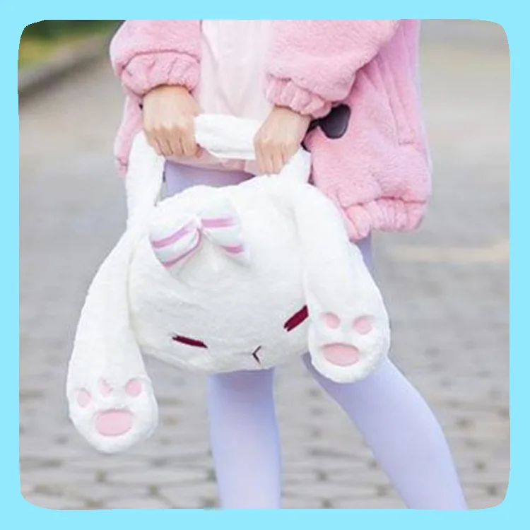 Лолита бантик Кролик плюшевая милая сумка на плечо Kawaii Белый|Сумки с ручками| |