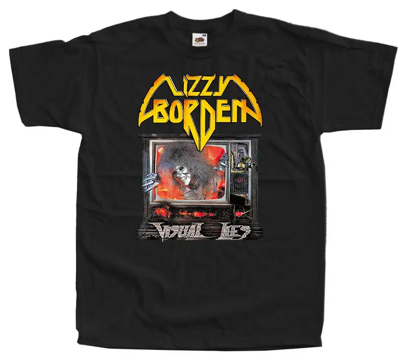 Lizzy Borden-viial Lies (1987) Футболка черного цвета размеры S-5XL 100% хлопок брендовые рубашки