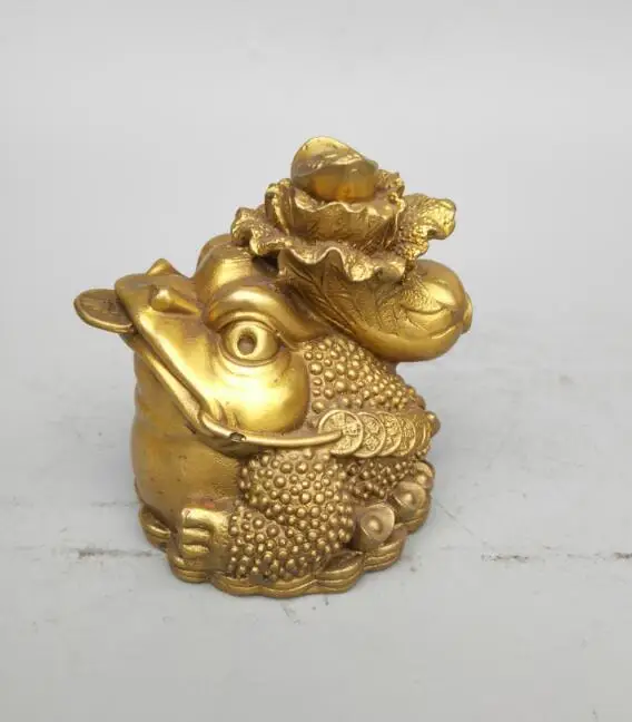 

Китайская статуя капусты Seiko из чистой латуни с золотой жабой