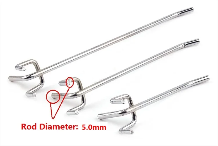 Металлический хромированный крючок для дисплея в супермаркете длиной 100 мм 25