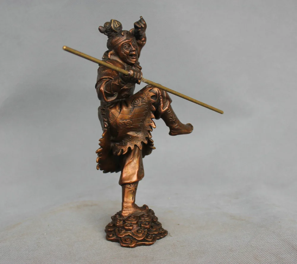 8 &quotКитайская мифология бронзовая Sun Wukong Monkey King Hold Stick статуя|statue|statue bronzestatue china |