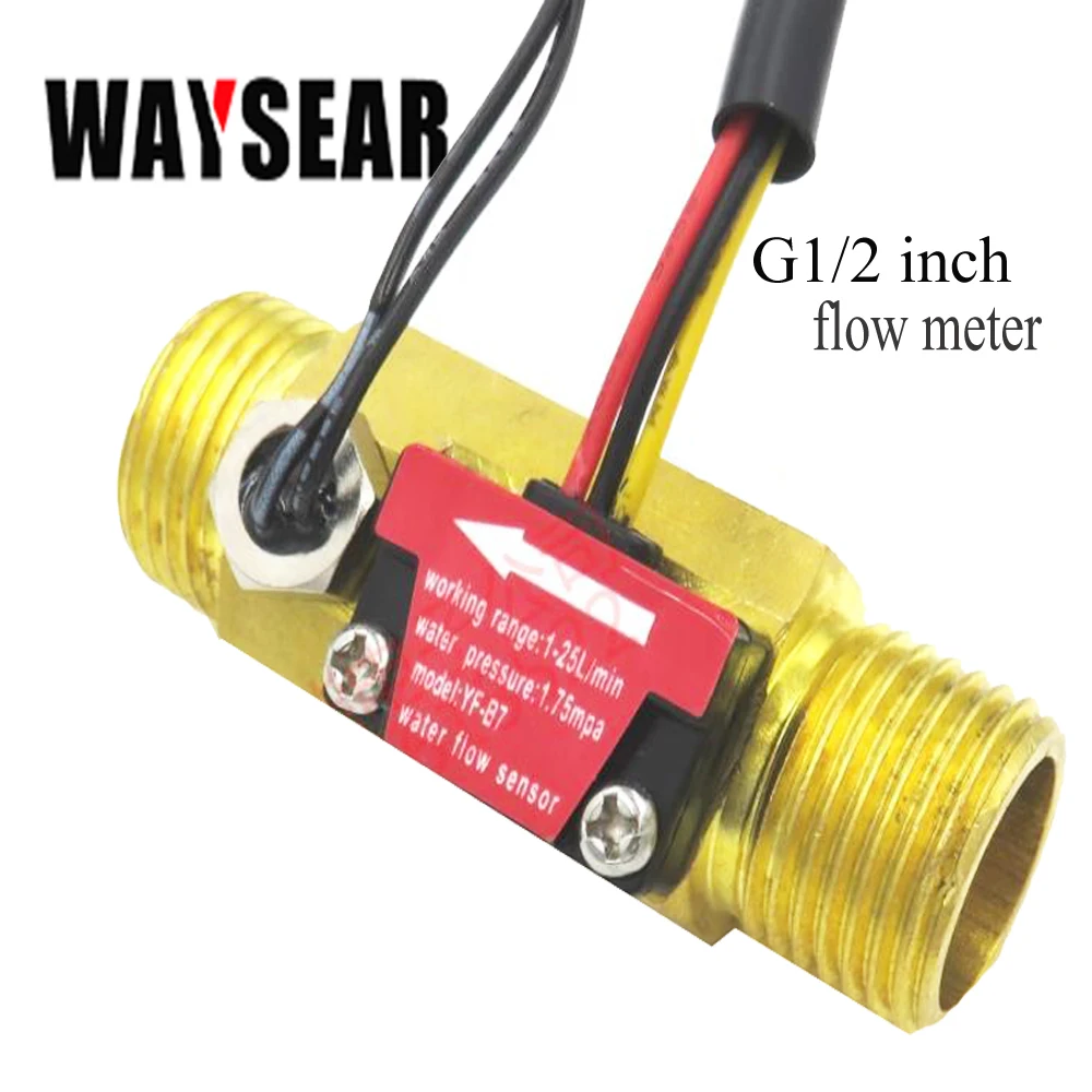 

G1/2 B7 Hall flowmeter Water flow sensor with temperature detection Metal flowmeter turbine flow meter Copper sensor
