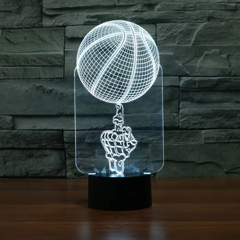 3d лампа для баскетбола с дистанционным управлением 7 цветных сенсорных Led