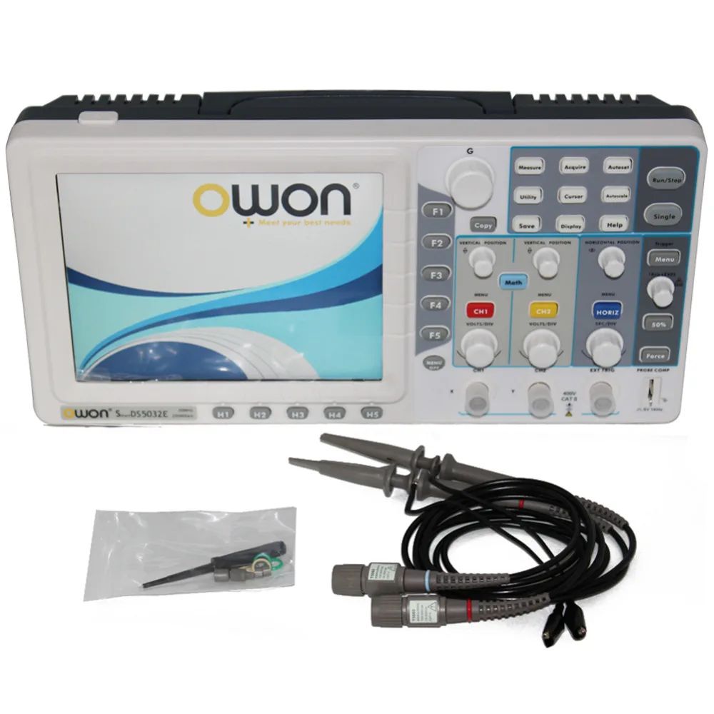 Ультратонкий 30 МГц OWON цифровой осциллограф SDS5032E 250 Mhz/s 8 &quotTFT VGA|storage oscilloscope|digital